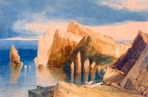Kliffen aan de noordoostkant van Point Lorenzo, Madeira door John Sell Cotman